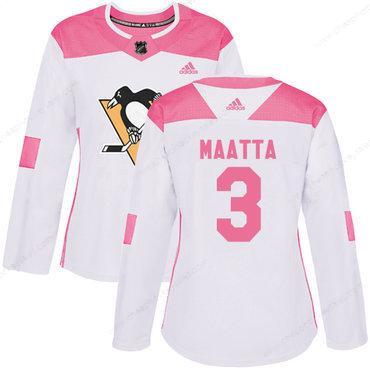 Adidas Pittsburgh Penguins #3 Olli Maatta White Pink Authentic Fashion Women’s Stitched NHL Jersey