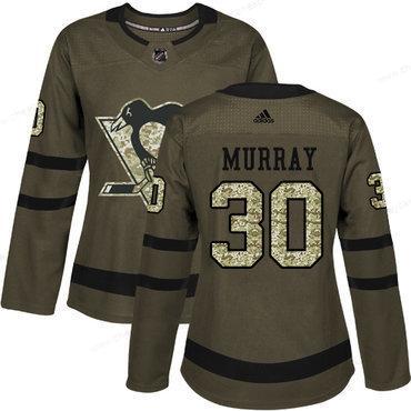 Adidas Pittsburgh Penguins #30 Matt Murray Green Salute To Service Women’s Stitched NHL Jersey