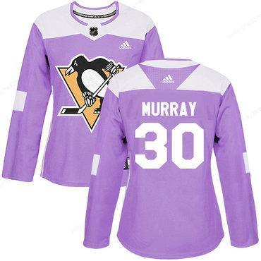 Adidas Pittsburgh Penguins #30 Matt Murray Purple Authentic Fights Cancer Women’s Stitched NHL Jersey