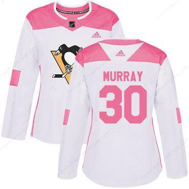 Adidas Pittsburgh Penguins #30 Matt Murray White Pink Authentic Fashion Women’s Stitched NHL Jersey