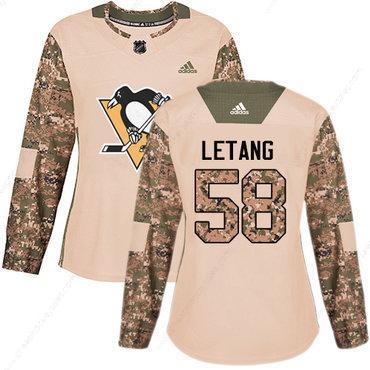 Adidas Pittsburgh Penguins #58 Kris Letang Camo Authentic 2017 Veterans Day Women’s Stitched NHL Jersey