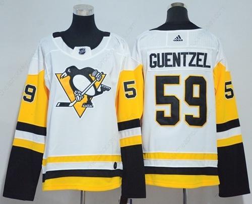 Adidas Pittsburgh Penguins #59 Jake Guentzel White Road Authentic Women’s Stitched NHL Jersey