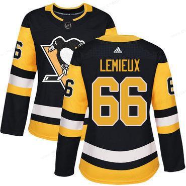 Adidas Pittsburgh Penguins #66 Mario Lemieux Black Home Authentic Women’s Stitched NHL Jersey