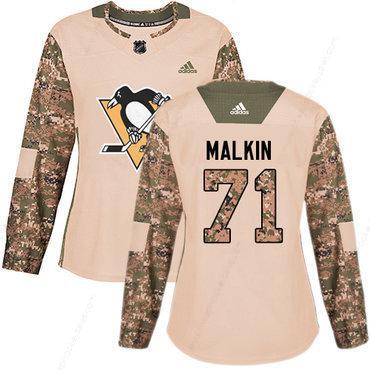 Adidas Pittsburgh Penguins #71 Evgeni Malkin Camo Authentic 2017 Veterans Day Women’s Stitched NHL Jersey