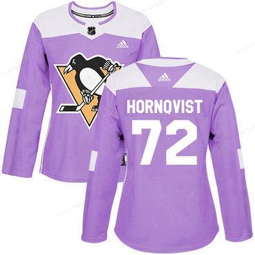 Adidas Pittsburgh Penguins #72 Patric Hornqvist Purple Authentic Fights Cancer Women’s Stitched NHL Jersey