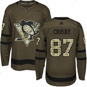 Adidas Pittsburgh Penguins #87 Sidney Crosby Green Salute To Service Stitched Youth NHL Jersey