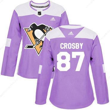 Adidas Pittsburgh Penguins #87 Sidney Crosby Purple Authentic Fights Cancer Women’s Stitched NHL Jersey