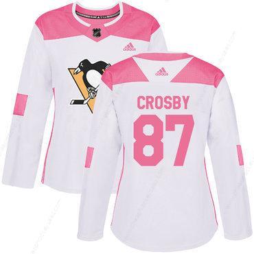 Adidas Pittsburgh Penguins #87 Sidney Crosby White Pink Authentic Fashion Women’s Stitched NHL Jersey