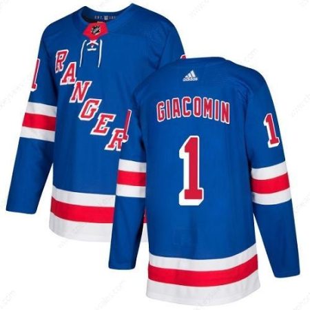 Adidas Rangers #1 Eddie Giacomin Royal Blue Home Authentic Stitched NHL Jersey