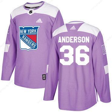 Adidas Rangers #36 Glenn Anderson Purple Authentic Fights Cancer Stitched NHL Jersey