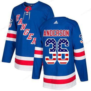 Adidas Rangers #36 Glenn Anderson Royal Blue Home Authentic Usa Flag Stitched NHL Jersey