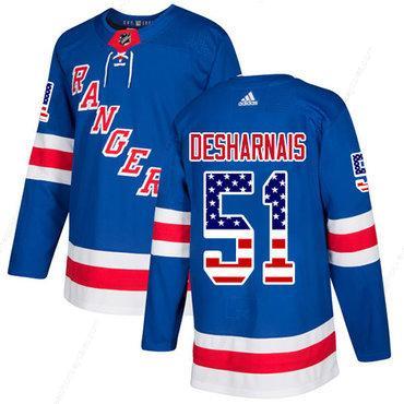 Adidas Rangers #51 David Desharnais Royal Blue Home Authentic Usa Flag Stitched NHL Jersey