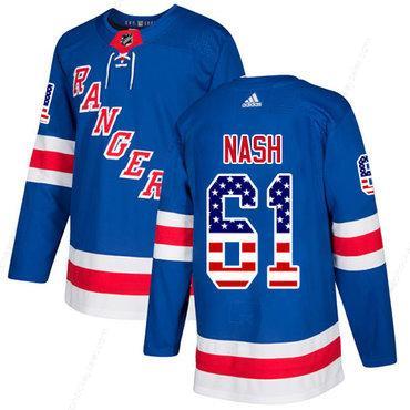 Adidas Rangers #61 Rick Nash Royal Blue Home Authentic Usa Flag Stitched NHL Jersey