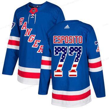 Adidas Rangers #77 Phil Esposito Royal Blue Home Authentic Usa Flag Stitched NHL Jersey