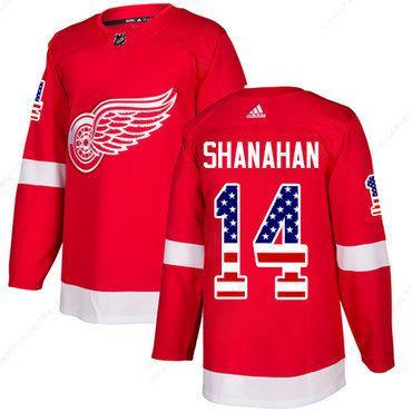 Adidas Red Wings #14 Brendan Shanahan Red Home Authentic Usa Flag Stitched NHL Jersey