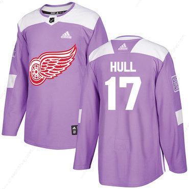 Adidas Red Wings #17 Brett Hull Purple Authentic Fights Cancer Stitched NHL Jersey