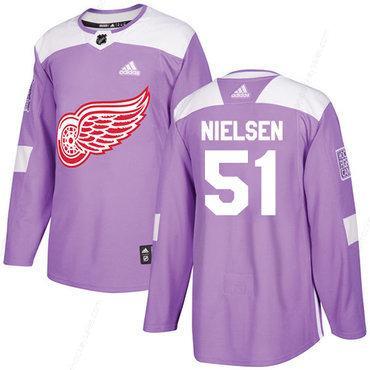 Adidas Red Wings #51 Frans Nielsen Purple Authentic Fights Cancer Stitched NHL Jersey