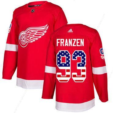 Adidas Red Wings #93 Johan Franzen Red Home Authentic Usa Flag Stitched NHL Jersey