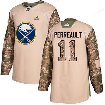 Adidas Sabres #11 Gilbert Perreault Camo Authentic 2017 Veterans Day Stitched NHL Jersey