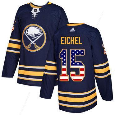 Adidas Sabres #15 Jack Eichel Navy Blue Home Authentic Usa Flag Stitched NHL Jersey