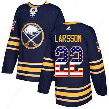 Adidas Sabres #22 Johan Larsson Navy Blue Home Authentic Usa Flag Stitched NHL Jersey