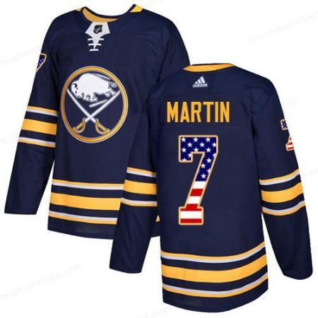 Adidas Sabres #7 Rick Martin Navy Blue Home Authentic Usa Flag Stitched NHL Jersey