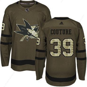 Adidas San Jose Sharks #39 Logan Couture Green Salute To Service Stitched Youth NHL Jersey