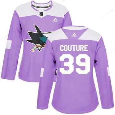 Adidas San Jose Sharks #39 Logan Couture Purple Authentic Fights Cancer Women’s Stitched NHL Jersey