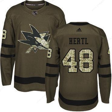 Adidas San Jose Sharks #48 Tomas Hertl Green Salute To Service Stitched Youth NHL Jersey