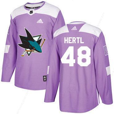 Adidas San Jose Sharks #48 Tomas Hertl Purple Authentic Fights Cancer Stitched Youth NHL Jersey