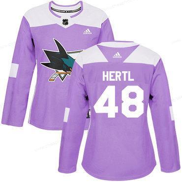 Adidas San Jose Sharks #48 Tomas Hertl Purple Authentic Fights Cancer Women’s Stitched NHL Jersey