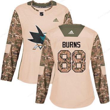 Adidas San Jose Sharks #88 Brent Burns Camo Authentic 2017 Veterans Day Women’s Stitched NHL Jersey