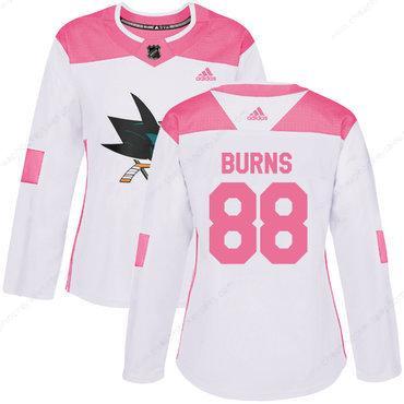 Adidas San Jose Sharks #88 Brent Burns White Pink Authentic Fashion Women’s Stitched NHL Jersey