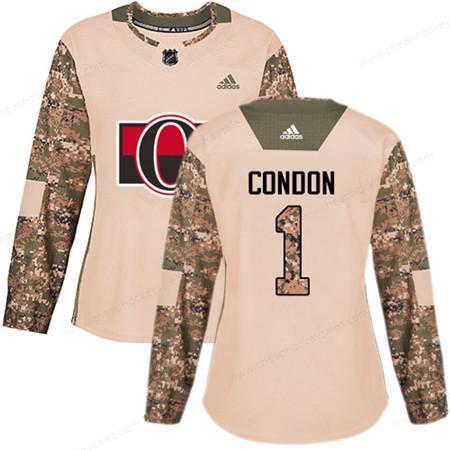 Adidas Senators #1 Mike Condon Camo Authentic 2017 Veterans Day Women’s Stitched NHL Jersey