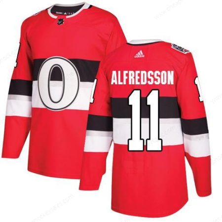 Adidas Senators #11 Daniel Alfredsson Red Authentic 2017 100 Classic Stitched NHL Jersey