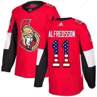 Adidas Senators #11 Daniel Alfredsson Red Home Authentic Usa Flag Stitched NHL Jersey