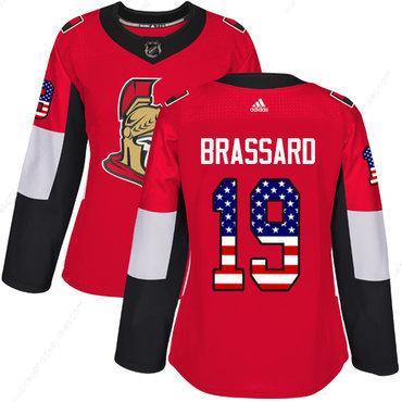 Adidas Senators #19 Derick Brassard Red Home Authentic Usa Flag Women’s Stitched NHL Jersey