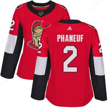 Adidas Senators #2 Dion Phaneuf Red Home Authentic Women’s Stitched NHL Jersey