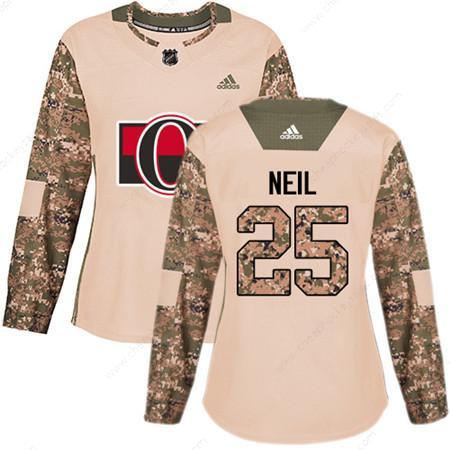 Adidas Senators #25 Chris Neil Camo Authentic 2017 Veterans Day Women’s Stitched NHL Jersey