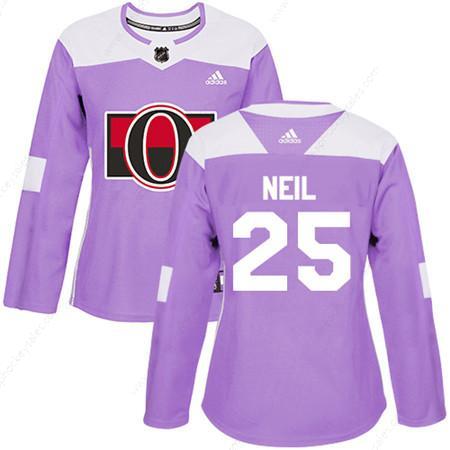 Adidas Senators #25 Chris Neil Purple Authentic Fights Cancer Women’s Stitched NHL Jersey