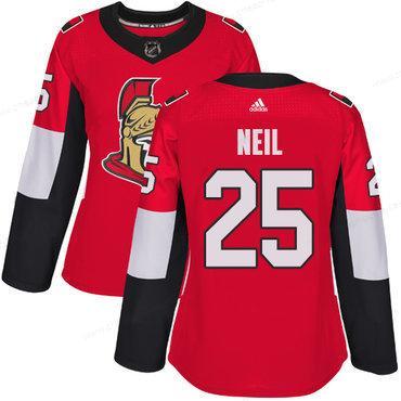 Adidas Senators #25 Chris Neil Red Home Authentic Women’s Stitched NHL Jersey