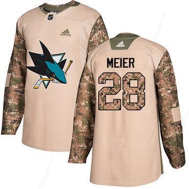 Adidas Sharks #28 Timo Meier Camo Authentic 2017 Veterans Day Stitched NHL Jersey