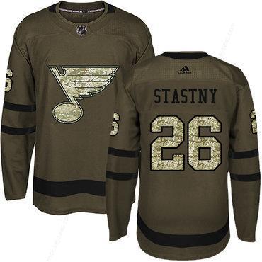 Adidas St. Louis Blues #26 Paul Stastny Green Salute To Service Stitched Youth NHL Jersey