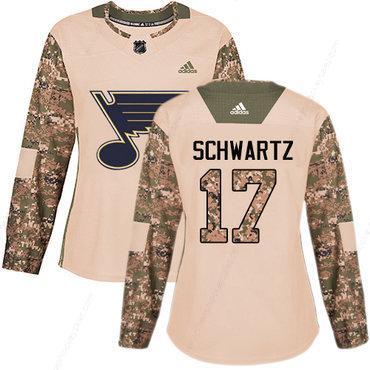 Adidas St.Louis Blues #17 Jaden Schwartz Camo Authentic 2017 Veterans Day Women’s Stitched NHL Jersey