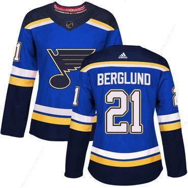 Adidas St.Louis Blues #21 Patrik Berglund Blue Home Authentic Women’s Stitched NHL Jersey