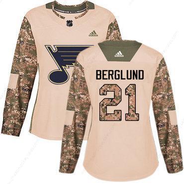 Adidas St.Louis Blues #21 Patrik Berglund Camo Authentic 2017 Veterans Day Women’s Stitched NHL Jersey