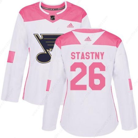 Adidas St.Louis Blues #26 Paul Stastny White Pink Authentic Fashion Women’s Stitched NHL Jersey