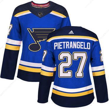 Adidas St.Louis Blues #27 Alex Pietrangelo Blue Home Authentic Women’s Stitched NHL Jersey