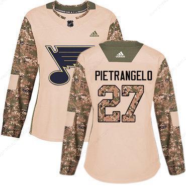 Adidas St.Louis Blues #27 Alex Pietrangelo Camo Authentic 2017 Veterans Day Women’s Stitched NHL Jersey