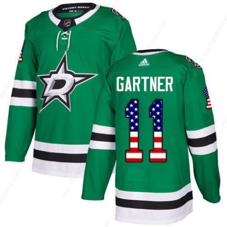 Adidas Stars #11 Mike Gartner Green Home Authentic Usa Flag Stitched NHL Jersey